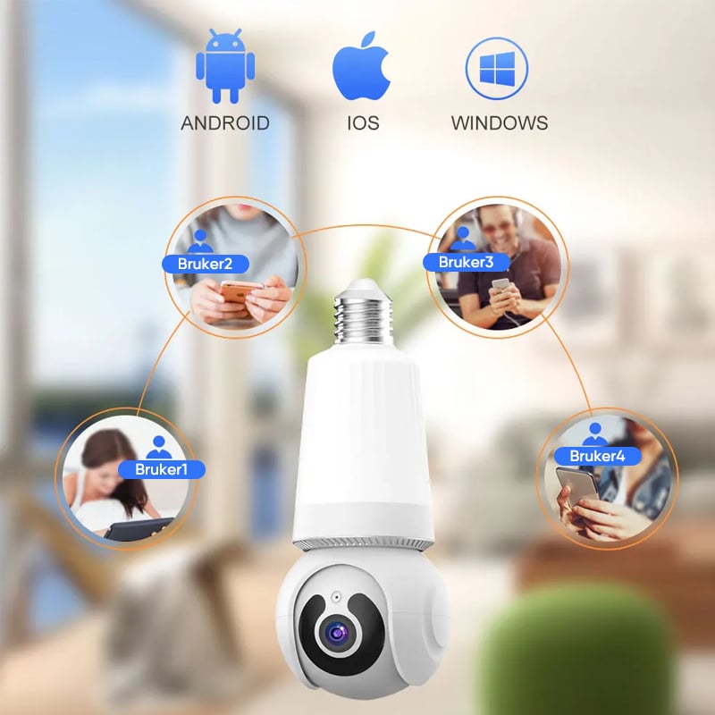 Sakerplus utendørs lyspære sikkerhetskamera