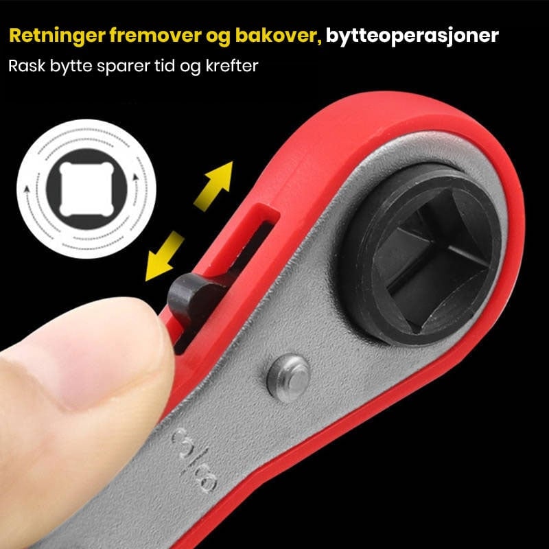 Promo - Dobbeltsidig Firkantet Skrallenøkkel for Vedlikehold