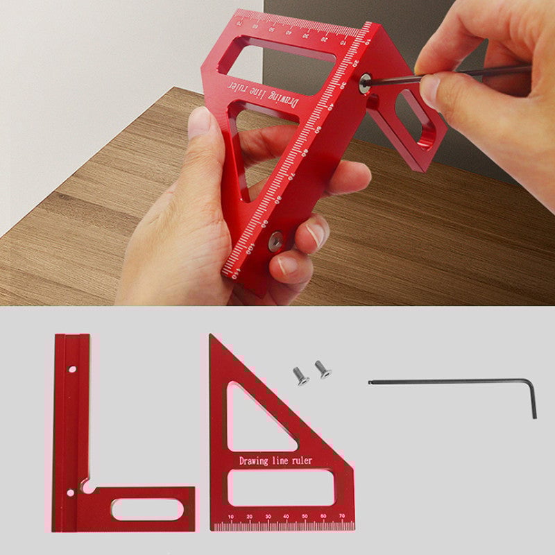 3D Flerbruks Snekker's Trekant Kvadrat