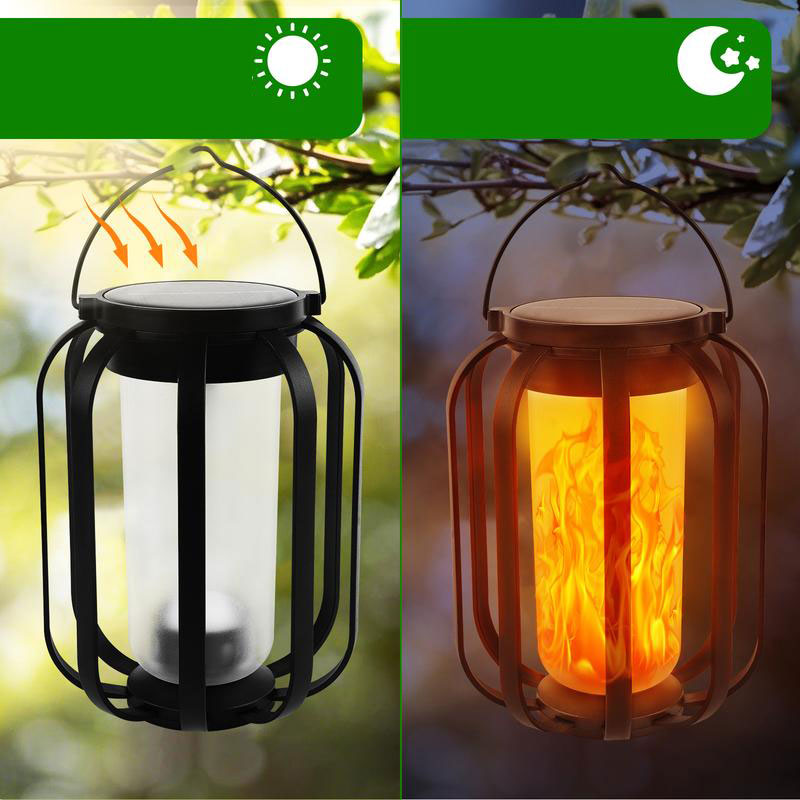 Solcelledrevet lanterne utendørslampe med base