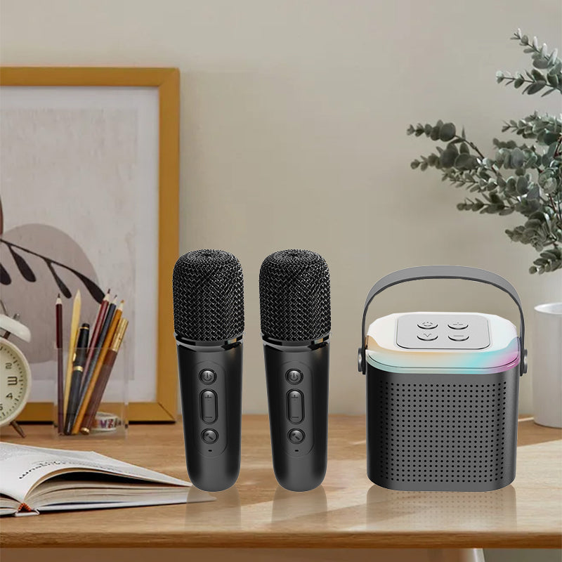 Bærbar Mini Karaoke Bluetooth-høyttaler og Mikrofon