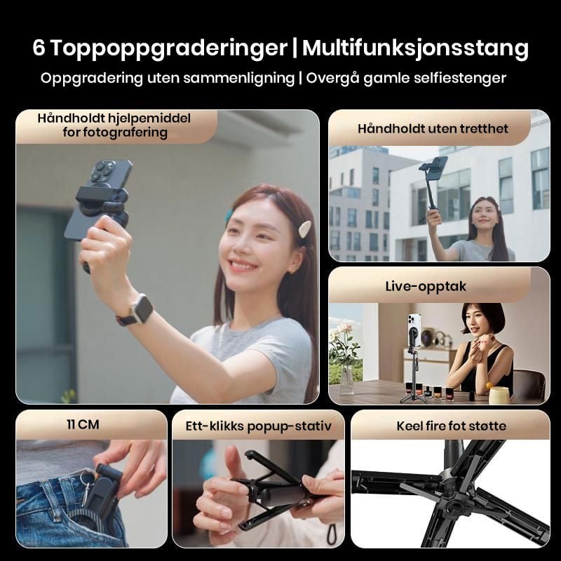 Magnetisk Lomme-Selfiestang