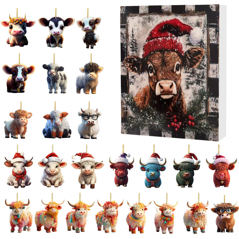 Jule-adventskalender Yak Santa Akryl Cartoon Pendant Blind Box