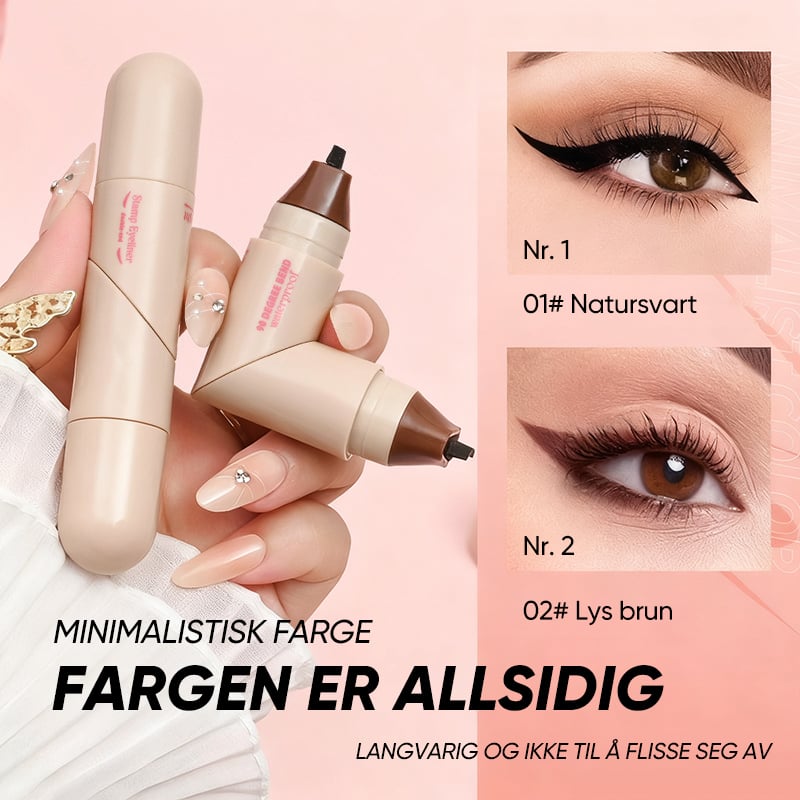 Roterende eyeliner-stempelpenn med dobbelt-hode design