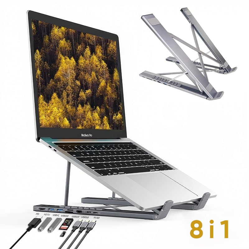 8-i-1 USB-C-Dokkingstasjon for Bærbar PC