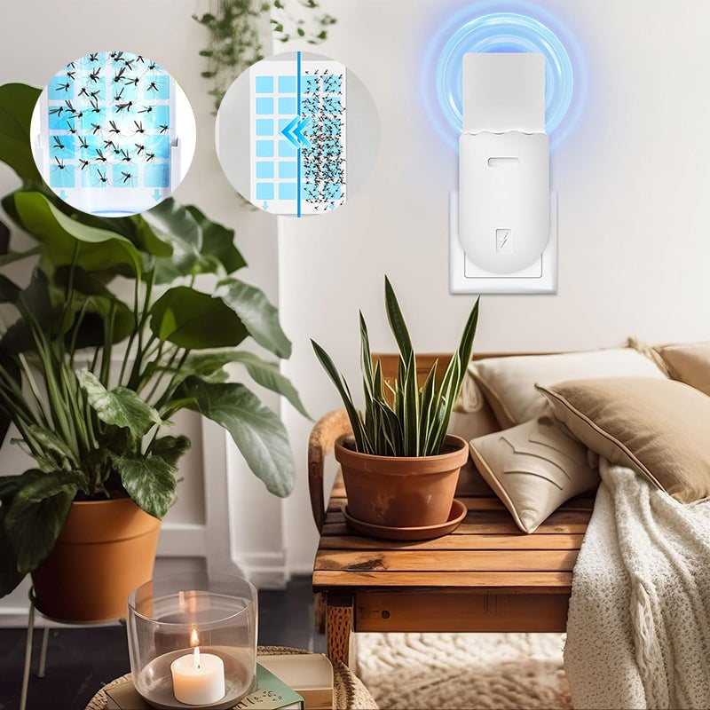 2-i-1 Mygglampe med Klebrig Felle