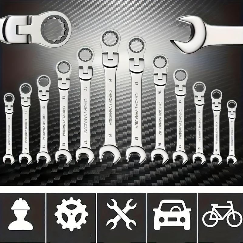 Justerbart Skrallenøkkelsett