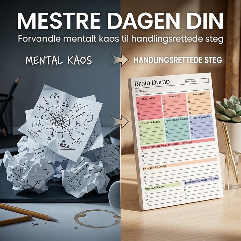 ADHD Hjernedump Planleggerblokk