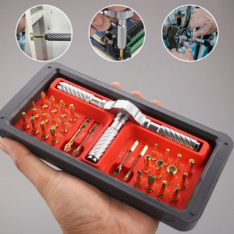 Skralleskrutrekkersett med multi-type bits