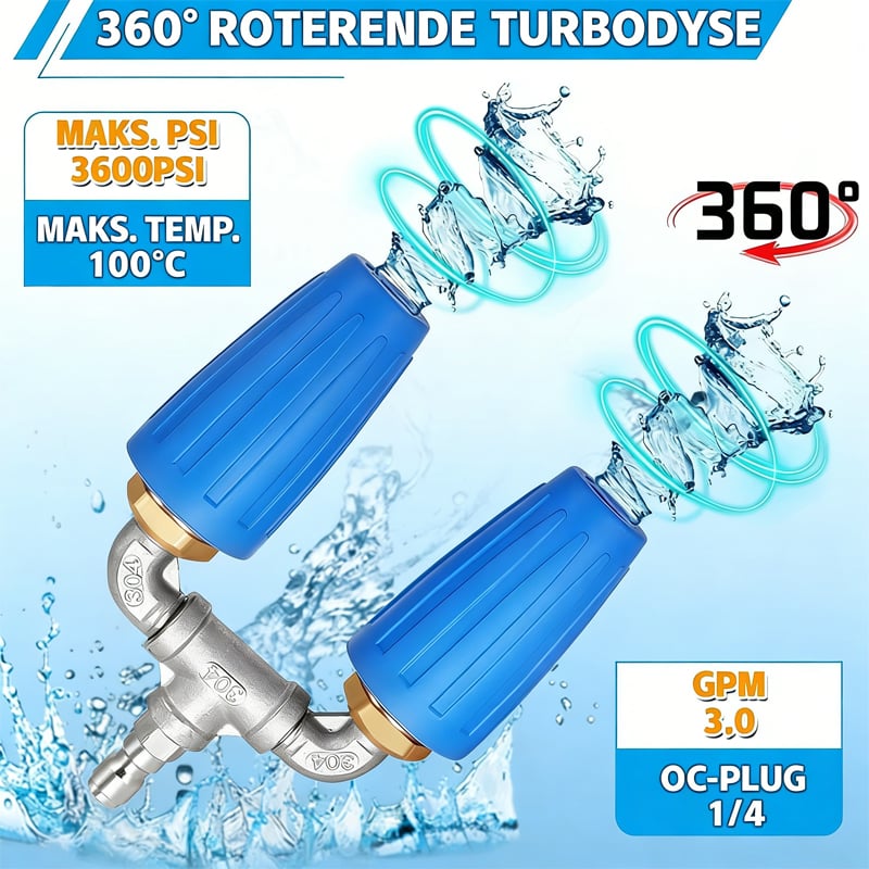 Quad Turbo-dyse Høytrykksspylerdyse