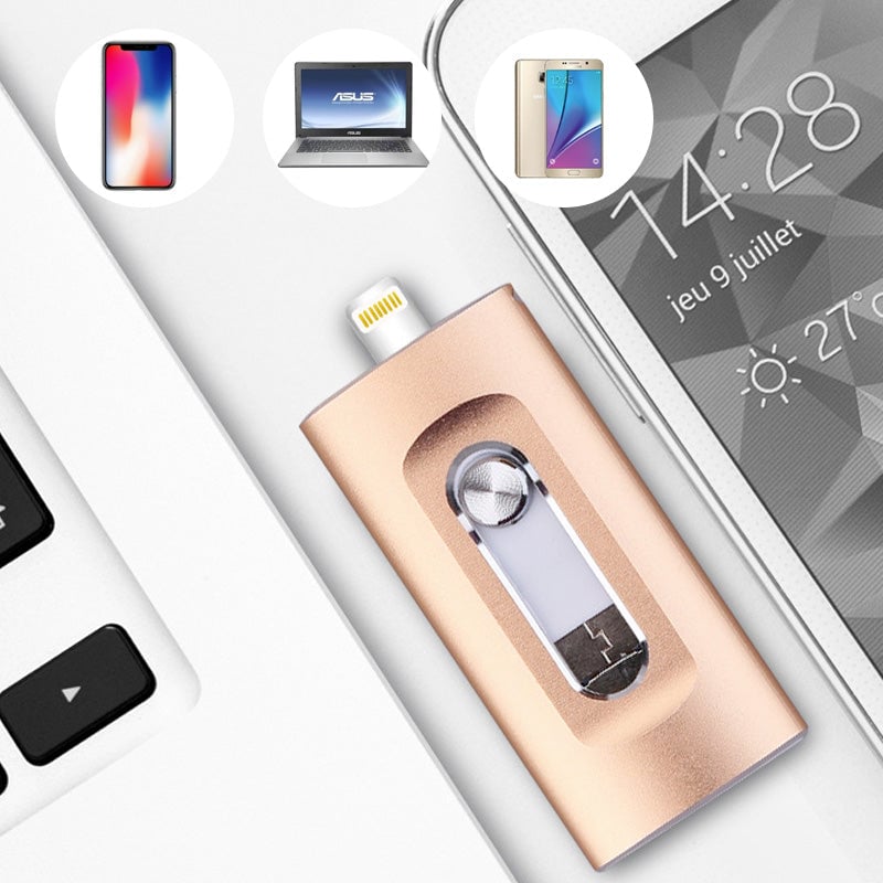 3-i-1 USB-Minne med Høy Kapasitet og Fingeravtrykkssikkerhet