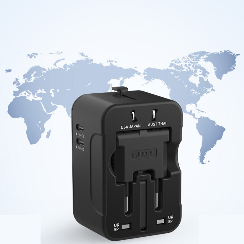 Universell Reiseadapter med Dobbel USB-port