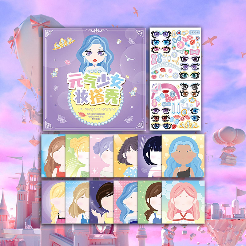 Småbarnsbok med klistremerker for gutter og jenter