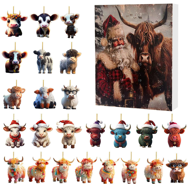 Jule-adventskalender Yak Santa Akryl Cartoon Pendant Blind Box