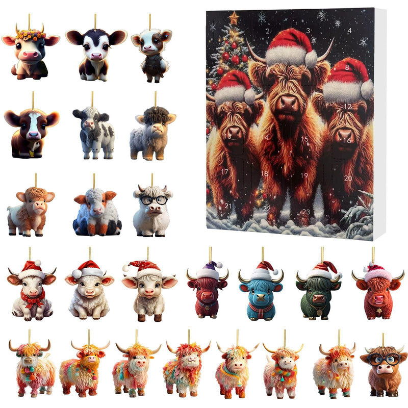 Jule-adventskalender Yak Santa Akryl Cartoon Pendant Blind Box