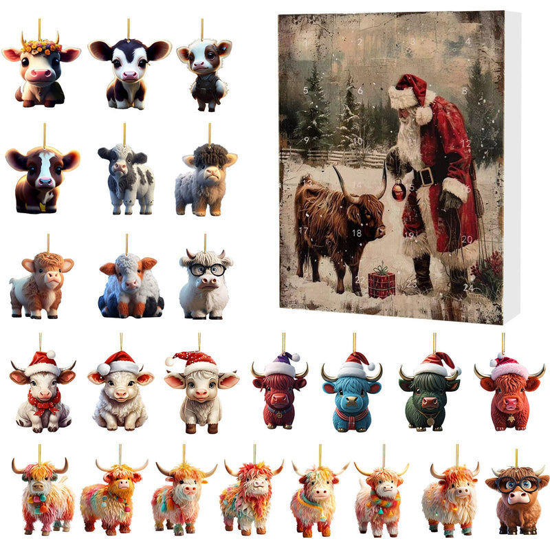 Jule-adventskalender Yak Santa Akryl Cartoon Pendant Blind Box