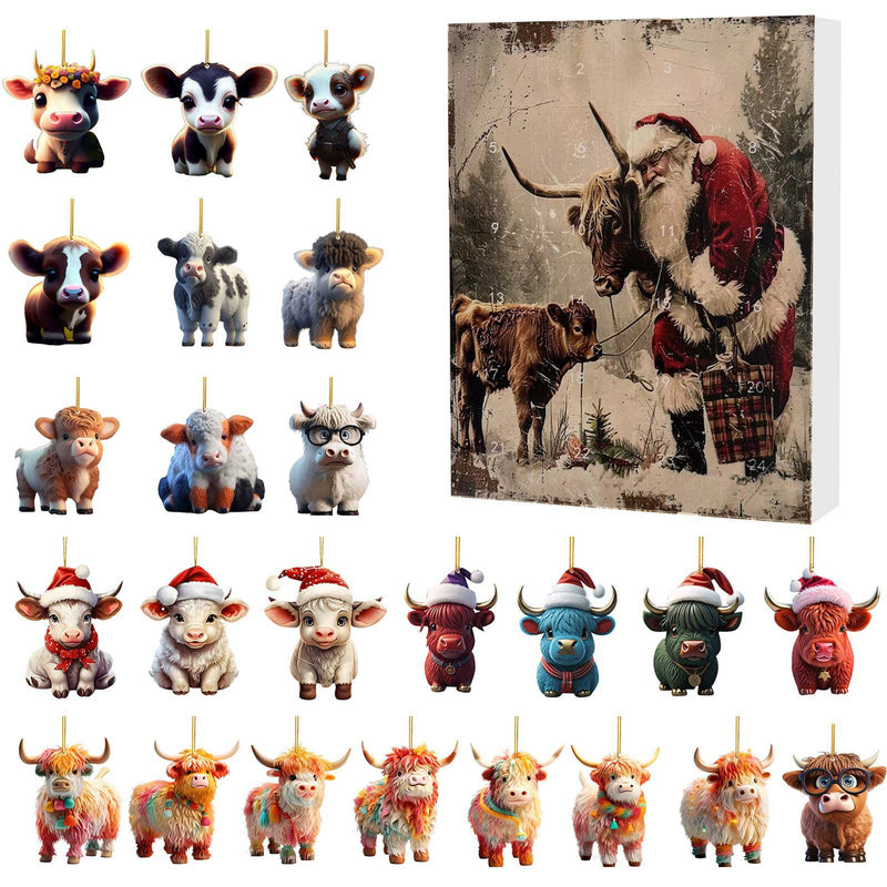 Jule-adventskalender Yak Santa Akryl Cartoon Pendant Blind Box
