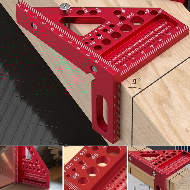 3D Flerbruks Snekker's Trekant Kvadrat