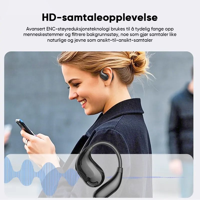 Hi-Fi Sports Bluetooth 5.4 Hodetelefoner med Ørekrok og Støydemping