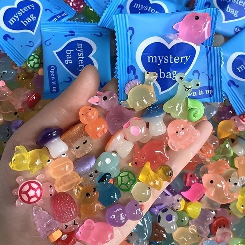 Mini Glød-i-Mørke Dyrefigurer med Blindposer