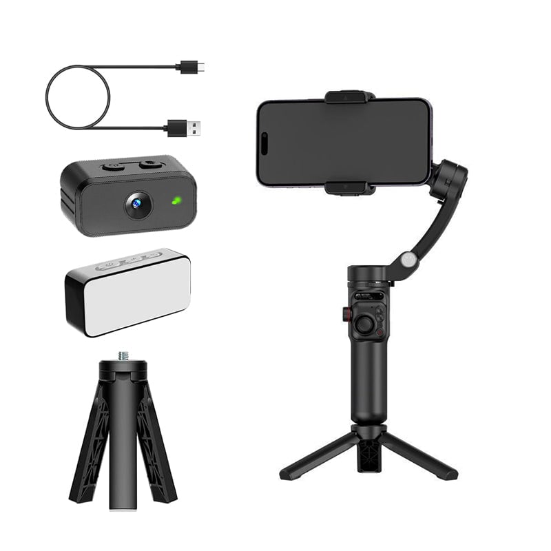 Smart 3-Axis Gimbal Stabilizer with AI Tracking – Professional Video Shooting Tool