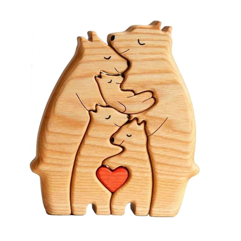 Familiebjørn Gjør-Det-Selv Trepuslespilldekor
