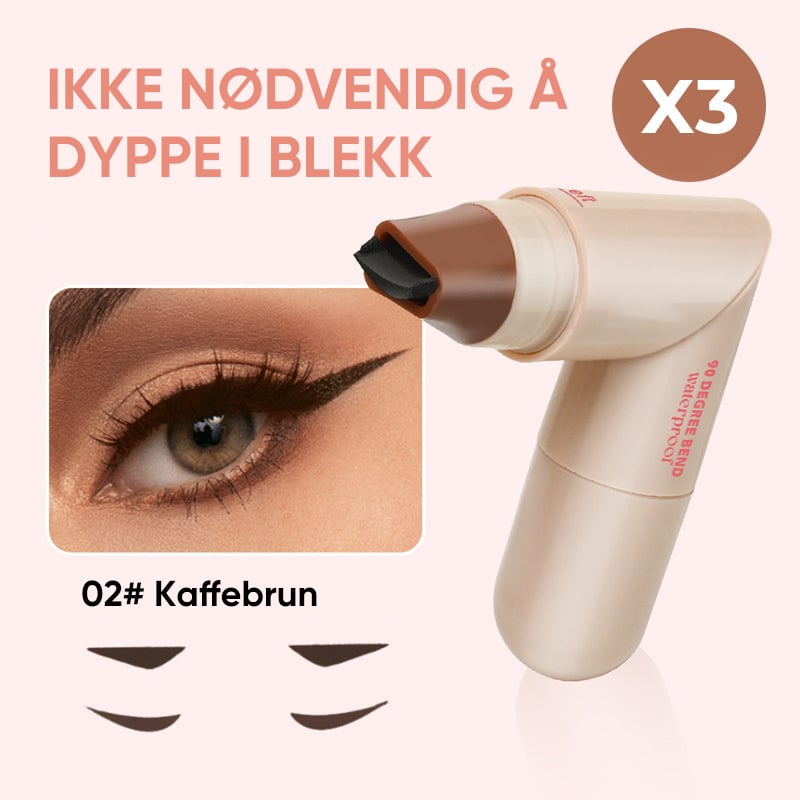 Roterende eyeliner-stempelpenn med dobbelt-hode design