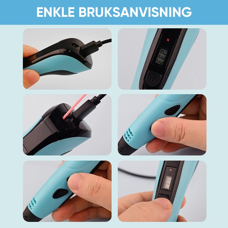 Barnas Pedagogiske Gjør-Det-Selv Kreasjon 3D-Tegnings Printpenn