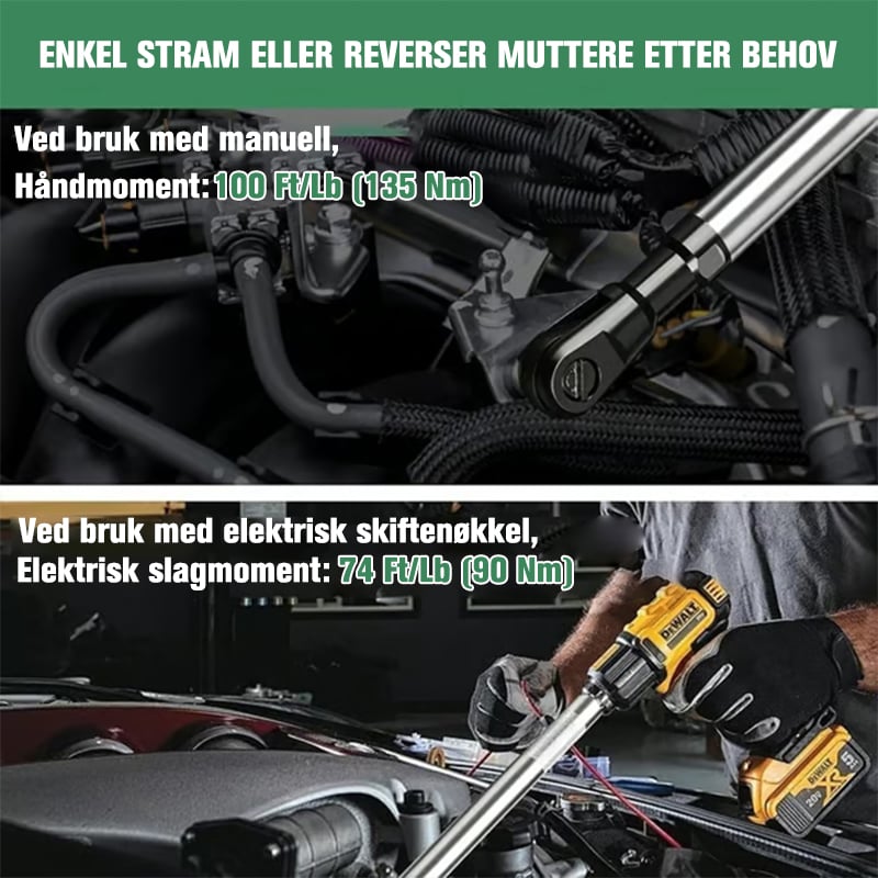 2-i-1 Skrallenøkkelsett