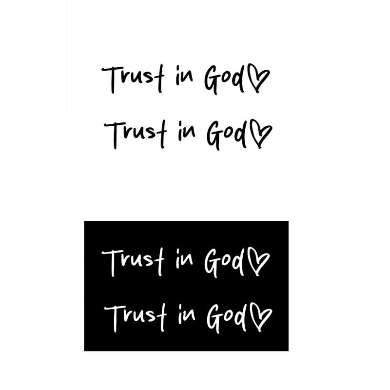 "Trust in God" dekorativt klistremerke til bakspeilet i bilen