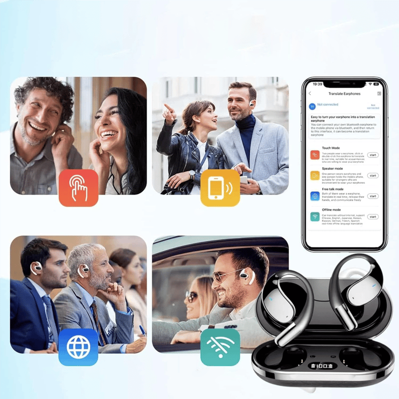 Q39 AI-Oversettelse Klipp-på Bluetooth-Øretelefoner