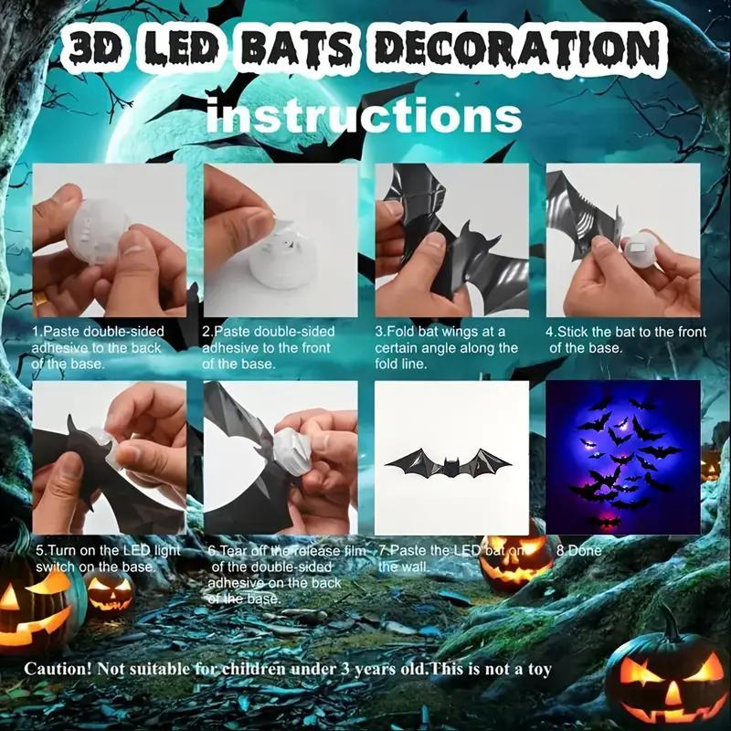 3D Flaggermusdesign LED Dekorasjon