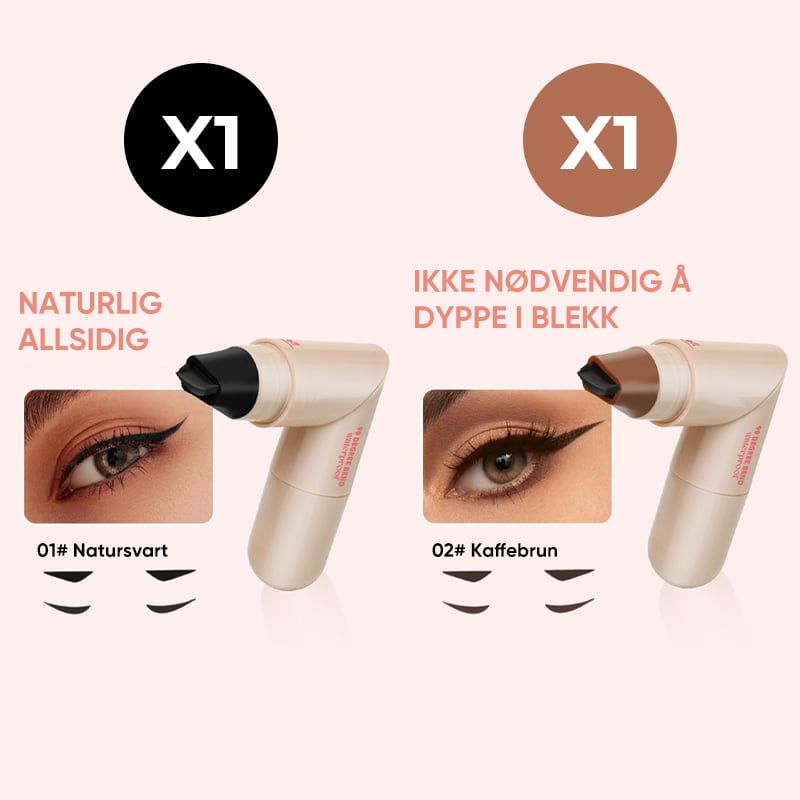 Roterende eyeliner-stempelpenn med dobbelt-hode design