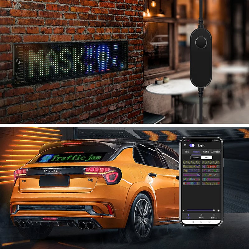 Ultratynn, fleksibel Bluetooth LED-skjerm