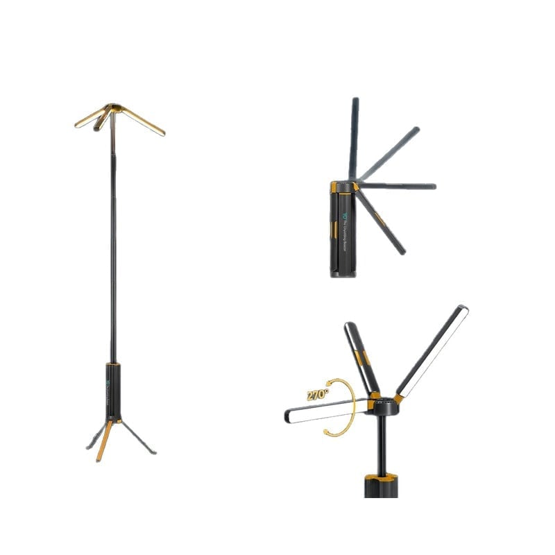 Teleskopisk sammenleggbar campinglampe med stativ