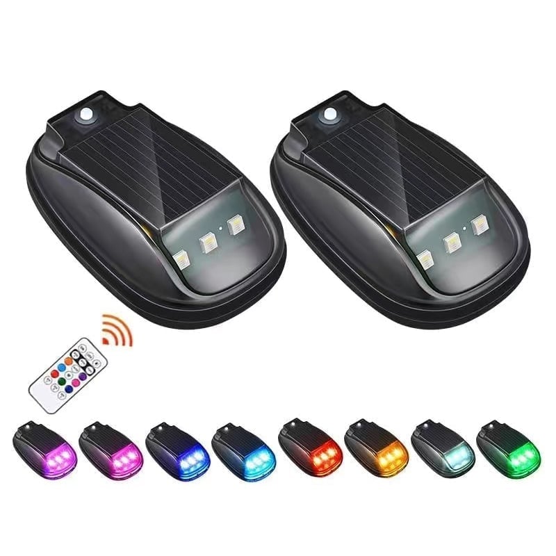 Solcelledrevet Biltaket RGB-Strobelys