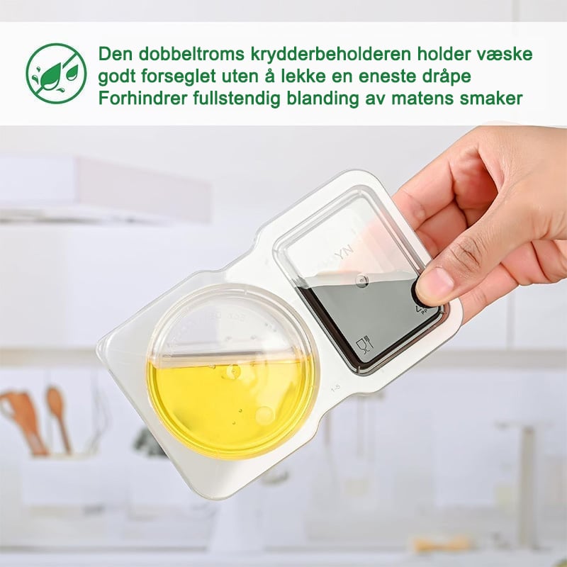 Snackbeholdere med doble rom med lokk