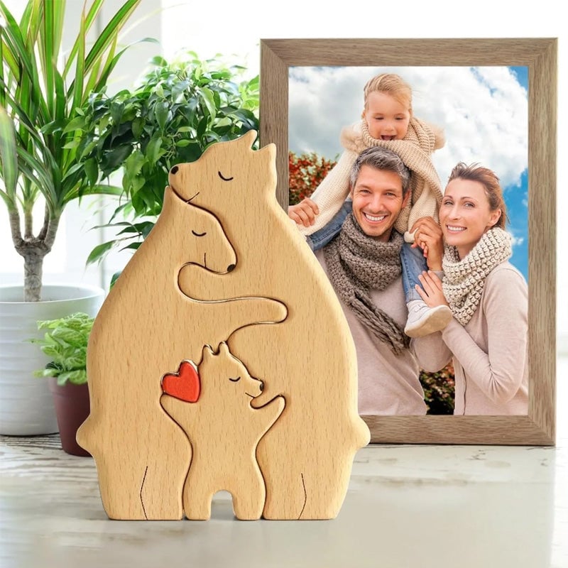 Familiebjørn Gjør-Det-Selv Trepuslespilldekor