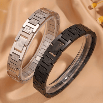 Rustfritt Stål Smykker Menns Armbånd med Fiskeskjellmønster Titan Stål Kjede