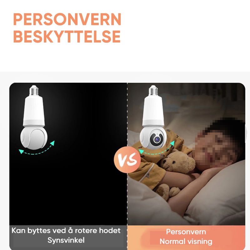 Sakerplus utendørs lyspære sikkerhetskamera