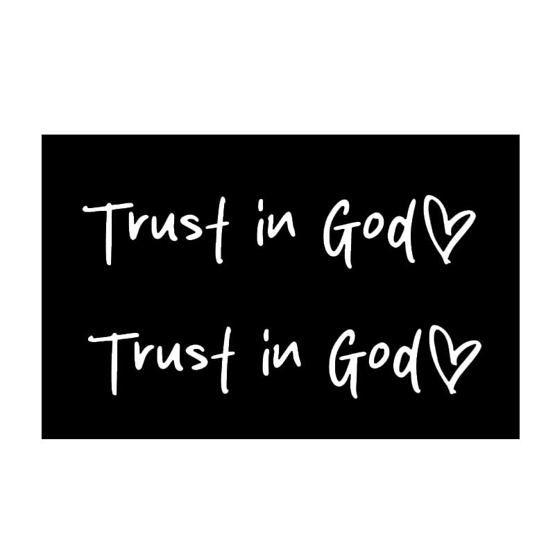 "Trust in God" dekorativt klistremerke til bakspeilet i bilen