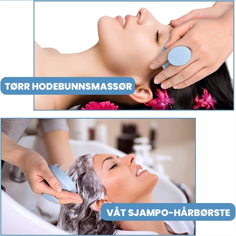 Myk Silikon Hodebunns Massasje Sjampobørste