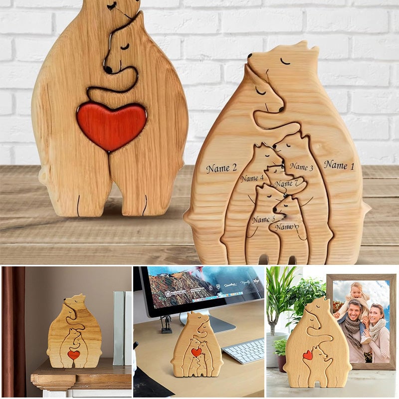 Familiebjørn Gjør-Det-Selv Trepuslespilldekor