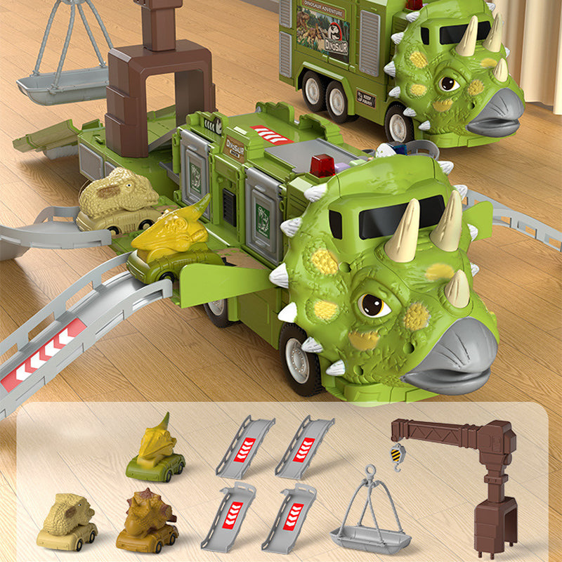 Nytt Dinosaur Transforming Engineering Truck Track Lekesett