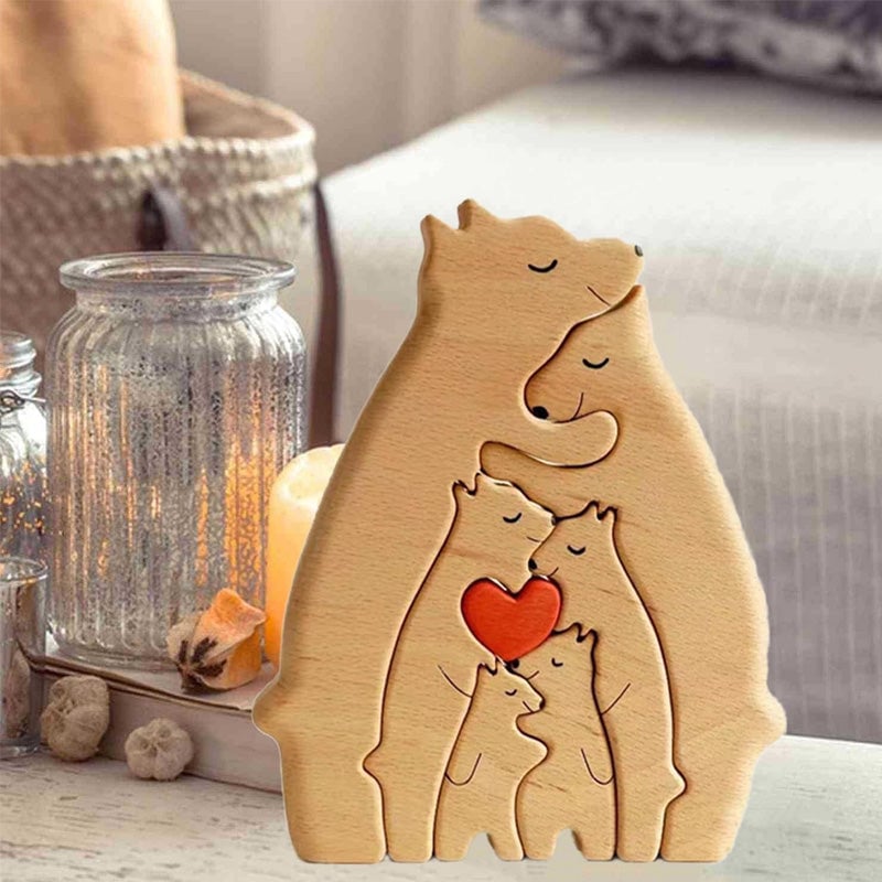 Familiebjørn Gjør-Det-Selv Trepuslespilldekor