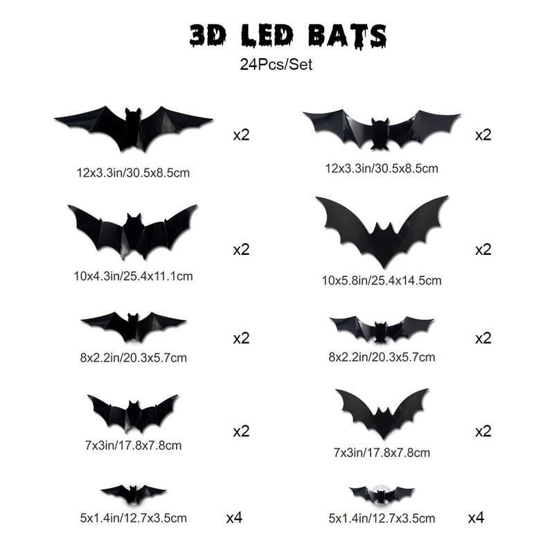 3D Flaggermusdesign LED Dekorasjon