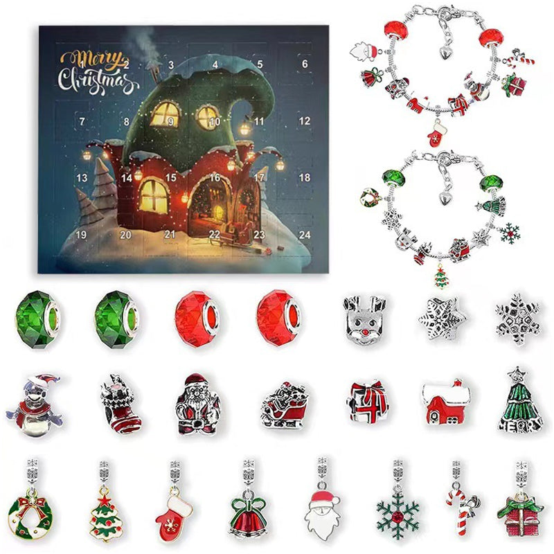 24 dagers nedtellingskalender - gjør-det-selv julekalenderarmbånd-sett