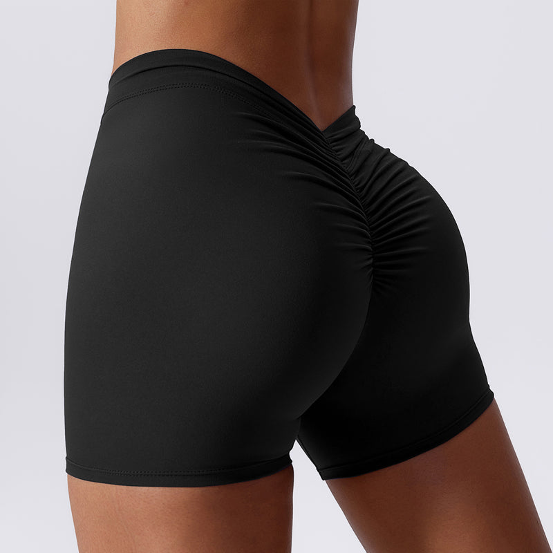 Sculpting V-Back Ruched Shorts