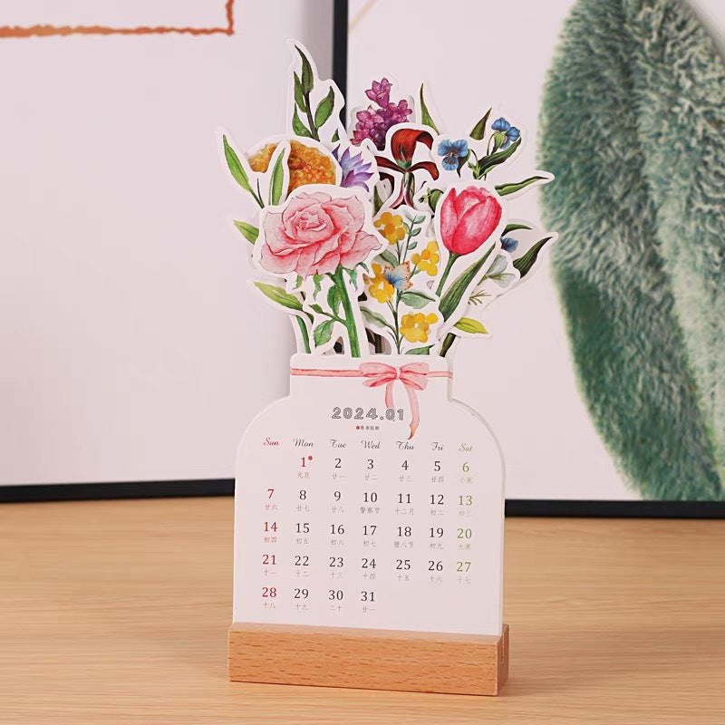blomstrende blomster skrivebordskalender