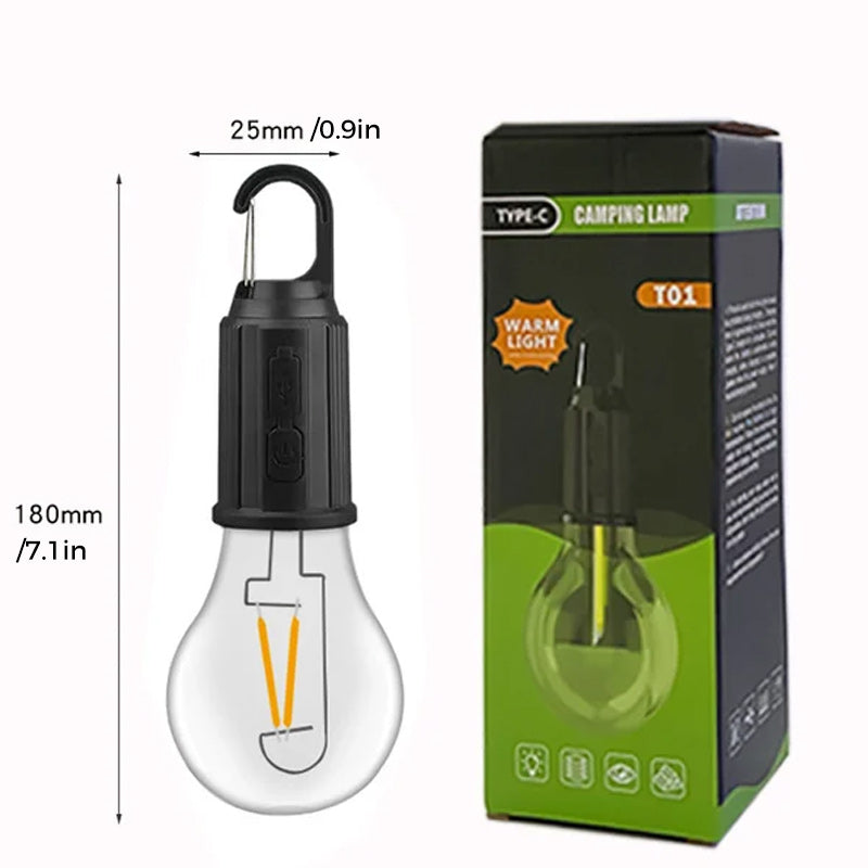 Ny utendørs campinglampe med Type-C-ladbar retro-lampe til oppheng